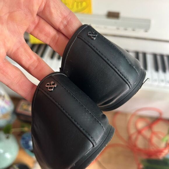 Sam & Libby Black Loafers with Silver Accent 10 - Picture 3 of 12